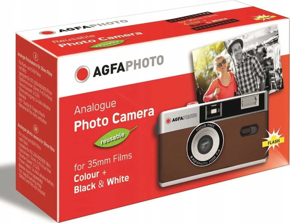 AGFAPHOTO daugkartinio naudojimo fotoaparatas 35 mm RUDAS