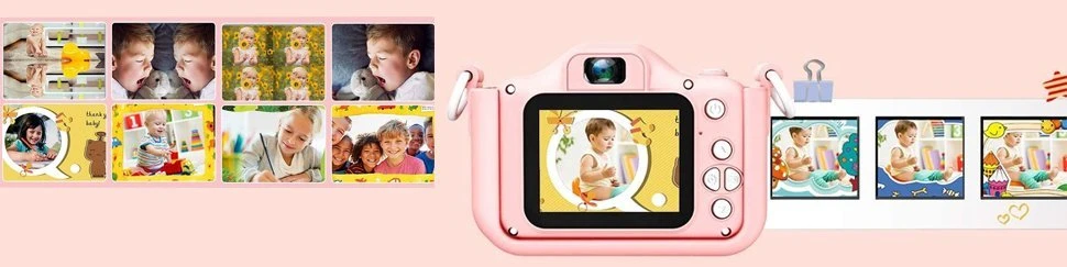 SKAITMENINĖ KAMEROS VAIKAMS MILKY Rožinis MOUSE + ŽAIDIMAI
