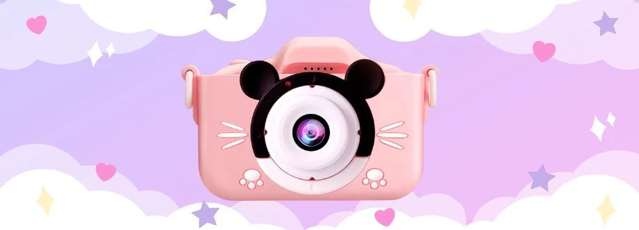 SKAITMENINĖ KAMEROS VAIKAMS MILKY Rožinis MOUSE + ŽAIDIMAI