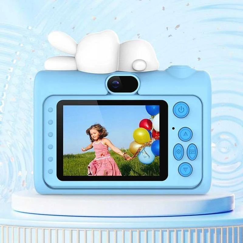 Xrec Skaitmeninis fotoaparatas 40MP HD kamera Selfie objektyvas vaikams žaidimai MP3 / Xrec H05 / Mėlynas triušis