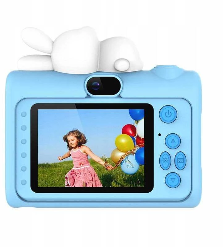 Xrec Skaitmeninis fotoaparatas 40MP HD kamera Selfie objektyvas vaikams žaidimai MP3 / Xrec H05 / Mėlynas triušis