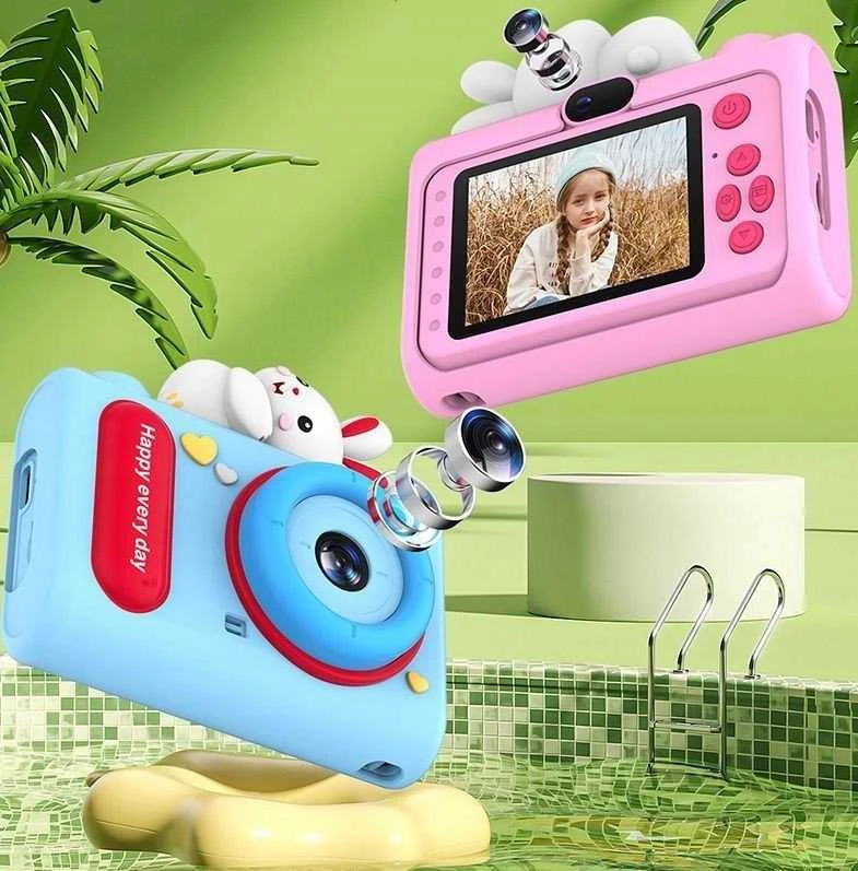 Xrec Skaitmeninis fotoaparatas 40MP HD kamera Selfie objektyvas vaikams žaidimai MP3 / Xrec H05 / Mėlynas triušis