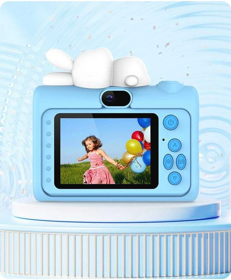 Xrec Skaitmeninis fotoaparatas 40MP HD kamera Selfie objektyvas vaikams žaidimai MP3 / Xrec H05 / Mėlynas triušis