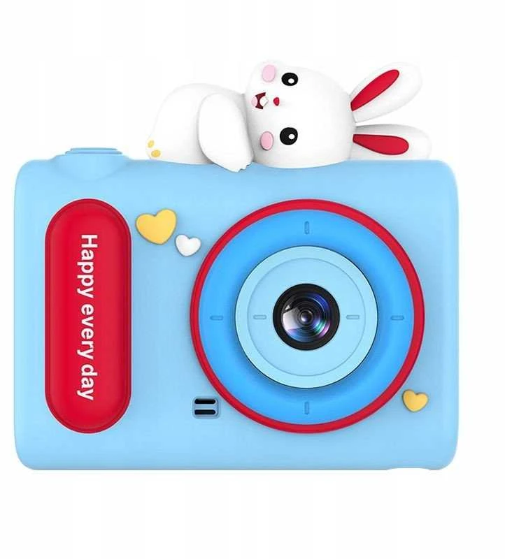 Xrec Skaitmeninis fotoaparatas 40MP HD kamera Selfie objektyvas vaikams žaidimai MP3 / Xrec H05 / Mėlynas triušis