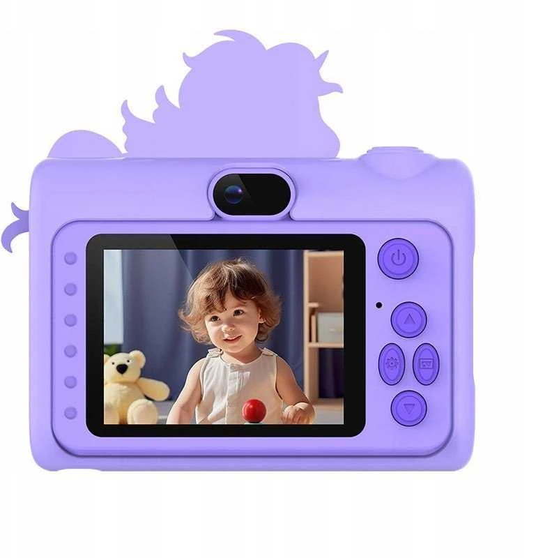 „Xrec“ skaitmeninis fotoaparatas su 40 MP HD objektyvu, asmenukėms vaikams, MP3 žaidimams / „Xrec H05“ / Purpurinis vienaragis