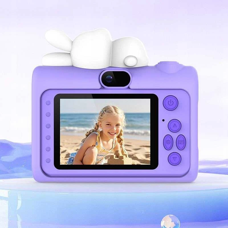 Xrec Skaitmeninis fotoaparatas 40 MP HD kamera selfie objektyvas vaikams žaidimai MP3 / Xrec H05 / Violetinis triušis