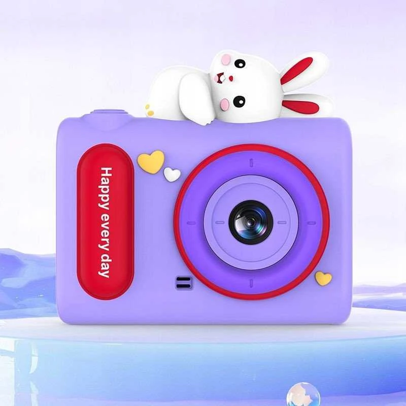 Xrec Skaitmeninis fotoaparatas 40 MP HD kamera selfie objektyvas vaikams žaidimai MP3 / Xrec H05 / Violetinis triušis