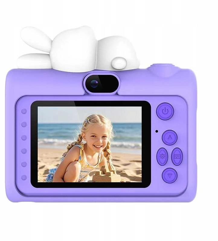 Xrec Skaitmeninis fotoaparatas 40 MP HD kamera selfie objektyvas vaikams žaidimai MP3 / Xrec H05 / Violetinis triušis