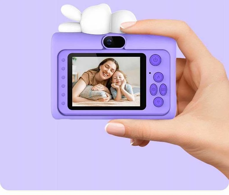 Xrec Skaitmeninis fotoaparatas 40 MP HD kamera selfie objektyvas vaikams žaidimai MP3 / Xrec H05 / Violetinis triušis
