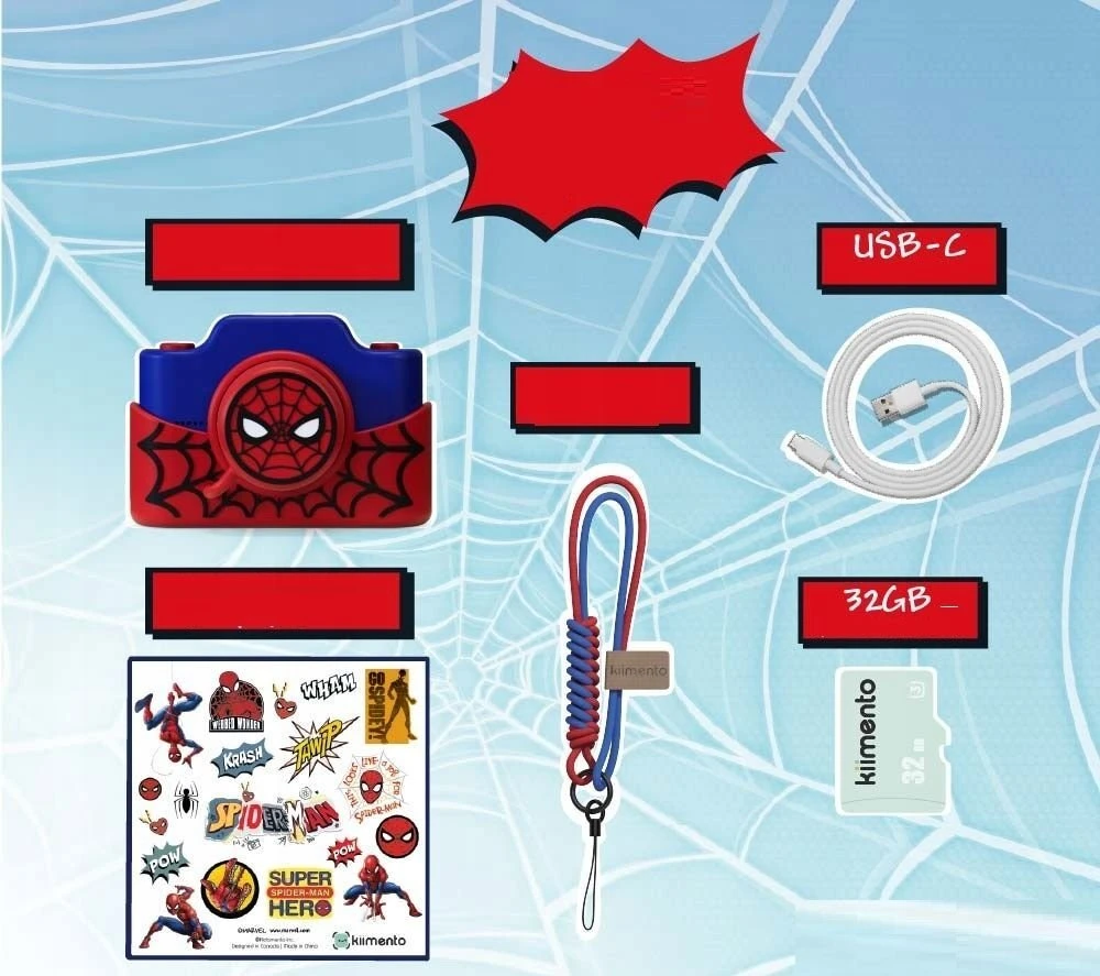 4Cv Mobile Skaitmeninis Aparat 32mp 1080p 3" Hd 2x Obiektyw Selfie + Karta 32gb / Model K / Spider-man