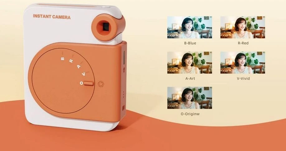 Impossible Neįmanoma skaitmeninė kamera 5MP kamera Nuotraukų spausdinimas iš telefono Spausdinimas Spalvota 3PASS Bluetooth + Kasetės / HANIN M6 / Mėlyna - Raudona