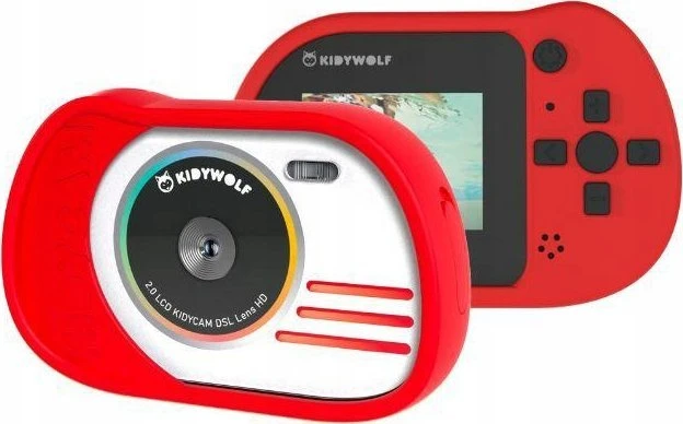 KIDYWOLF vandeniui atsparus skaitmeninis fotoaparatas KIDYCAM, raudonas
