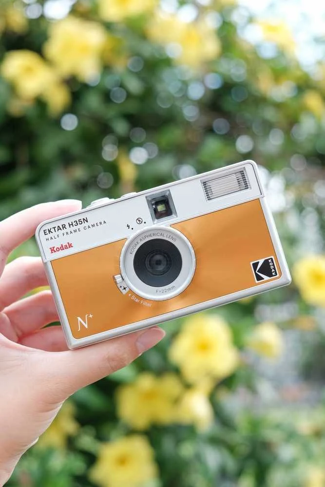 KODAK EKTAR H35N CAMERA STRIPED Žalias