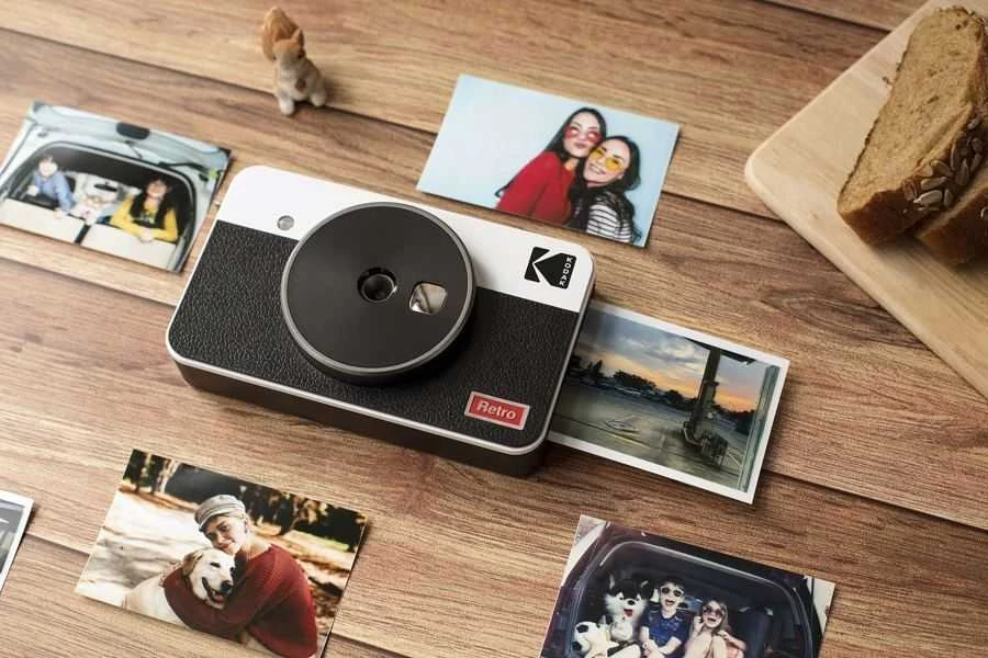 Momentinis Fotoaparatas - Kodak Mini Shot 3 Retro 4Pass Instant Photo Spausdintuvas, Geltona