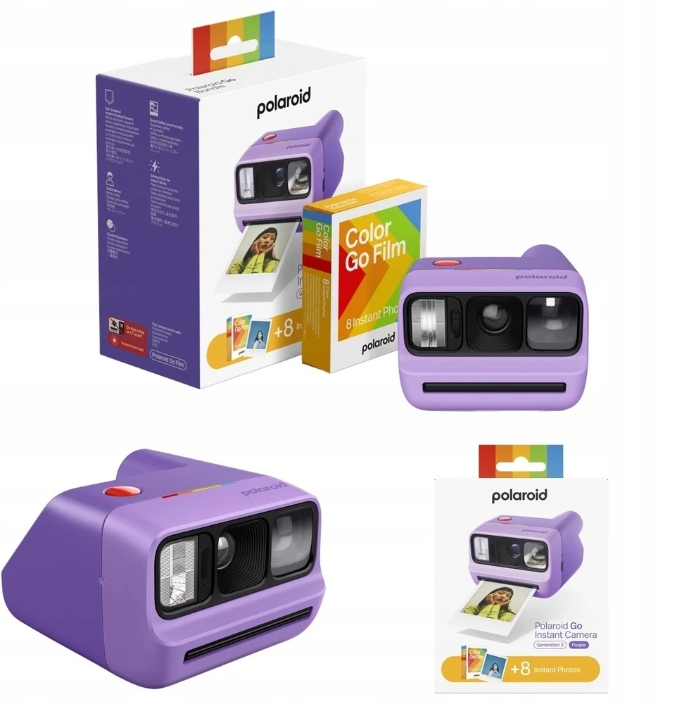Polaroid – „Go Gen 3“ + spalvotų filmų rinkinys (8 nuotraukos)