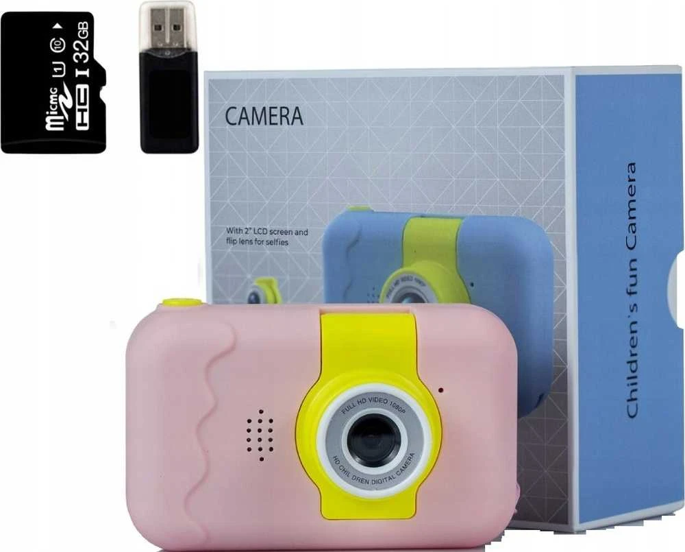 Skaitmeninis fotoaparatas Shona KIDCAM KC02 vaikiškas fotoaparatas ROŽINIS