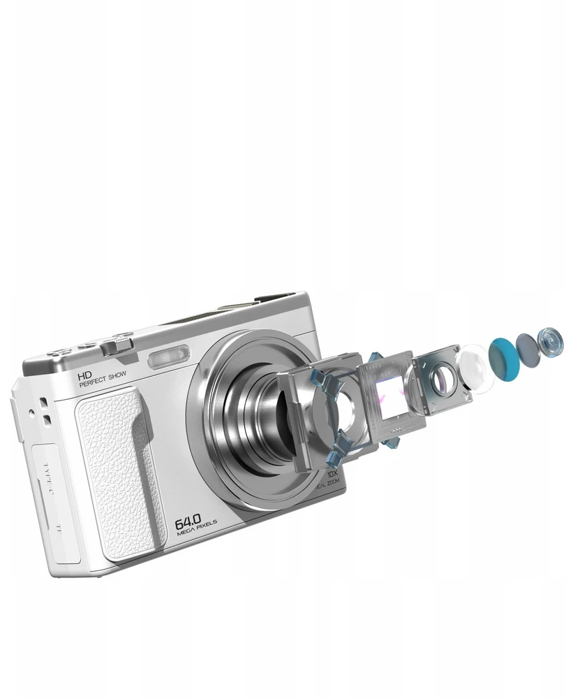 „Xrec“ skaitmeninis fotoaparatas „Xrec C89“, 64 megapikselių, 4k, 10 kartų optinis priartinimas, besisukantis LCD ekranas, 3,2 colio / C89 / juodas