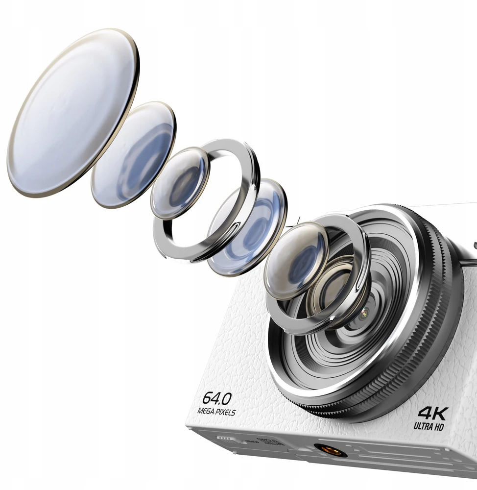 Aparat Skaitmeninis 64mp / 4k / 16x Zoom / Obrotowy Ekran Lcd 2,88" / Xrec C77 / Juodas