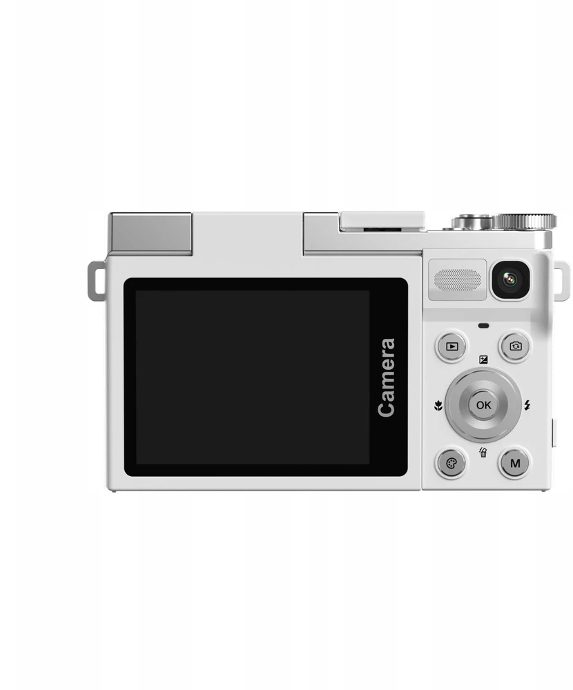 Aparat Skaitmeninis 64mp / 4k / 16x Zoom / Obrotowy Ekran Lcd 2,88" / Xrec C77 / Baltas
