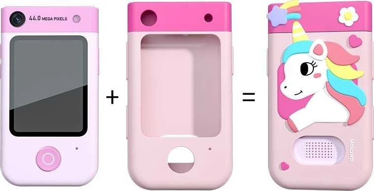 Skaitmeninis fotoaparatas Xrec Aparat Skaitmeninis 48mp Kamera 1080p Dla Dziecka Gry Žibintuvėlis Mp3 Žadintuvas Telefonas / Bls-i9 / Rožinė Vienaragis