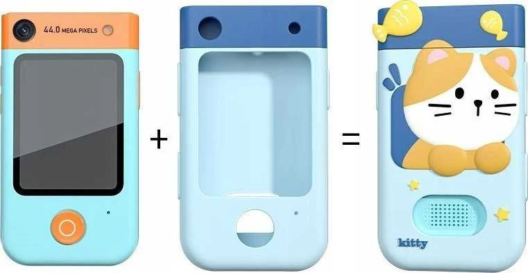 Skaitmeninis fotoaparatas Xrec Aparat Skaitmeninis 48mp Kamera 1080p Dla Dziecka Gry Žibintuvėlis Mp3 Žadintuvas Telefonas / Bls-i9 / Mėlyna Kotek