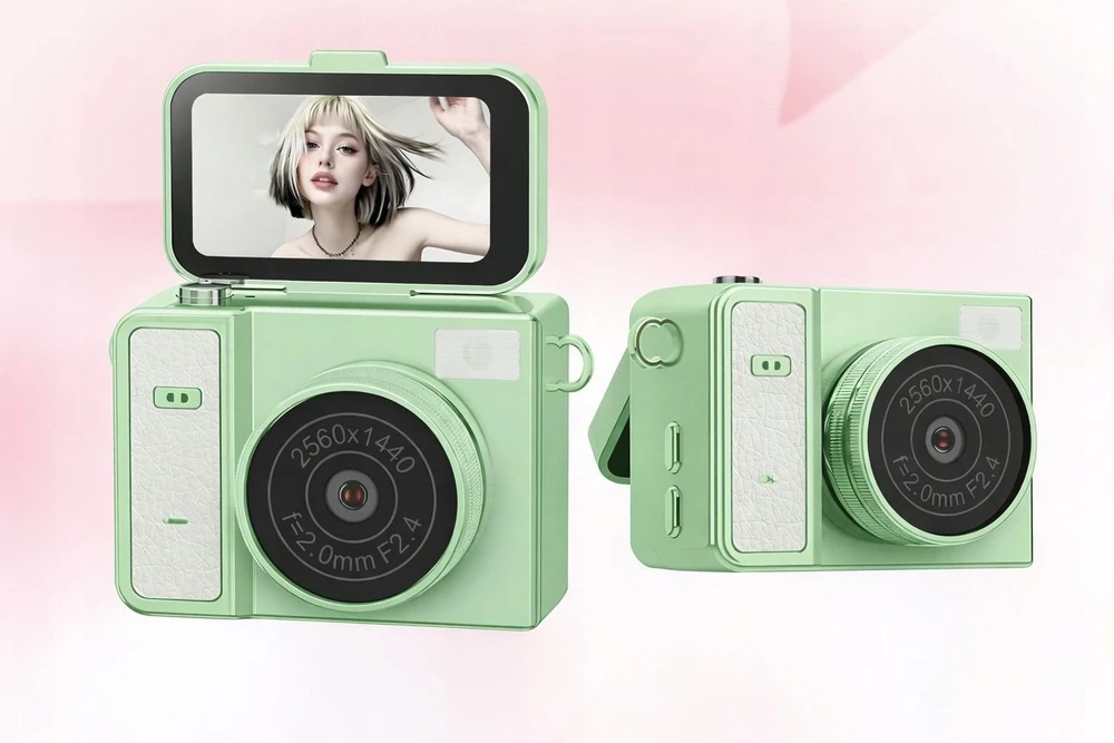 Skaitmeninis fotoaparatas Xrec Mini Aparat Kamera Retro Video 2k Pakabukas Raktų pakabukas Pasukamas Ekranas / Xrec X7 / Žalia