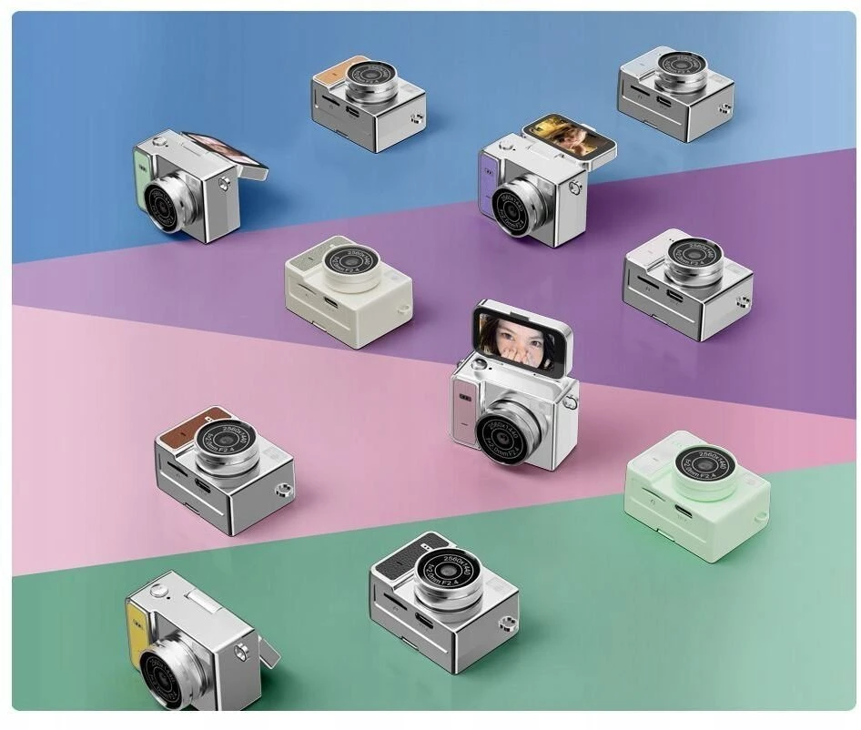 Skaitmeninis fotoaparatas Xrec Mini Aparat Kamera Retro Video 2k Pakabukas Raktų pakabukas Pasukamas Ekranas / Xrec X7 / Žalia