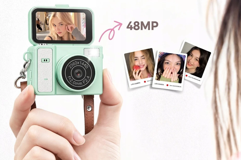 Skaitmeninis fotoaparatas Xrec Mini Aparat Kamera Retro Video 2k Pakabukas Raktų pakabukas Pasukamas Ekranas / Xrec X7 / Žalia