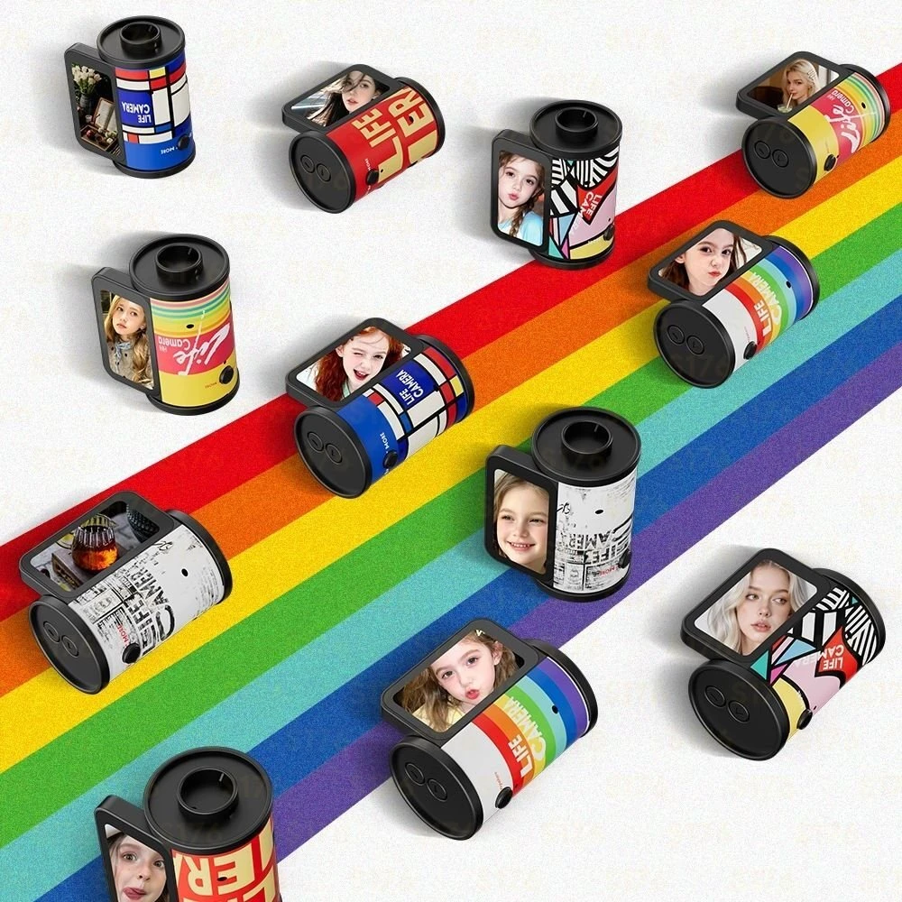 Skaitmeninis fotoaparatas Xrec Mini Aparat Skaitmeninis Xrec Q6 Hd 1080p Retro Kamera Breloczek Rolka Filmu / Q6 / Raudona