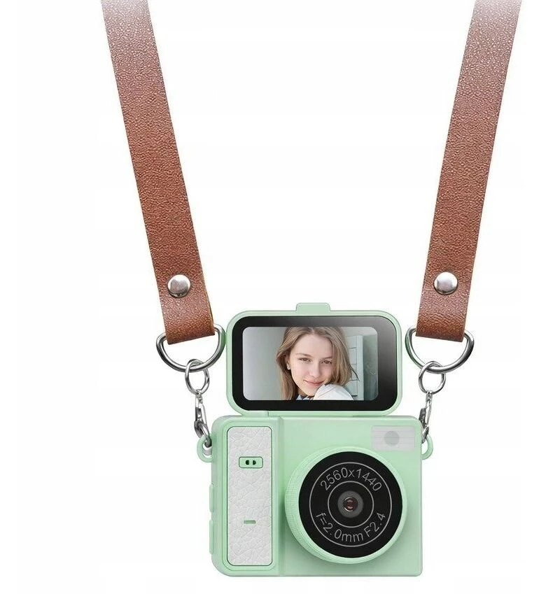 Skaitmeninis fotoaparatas Xrec Mini Aparat Kamera Retro Video 2k Pakabukas Raktų pakabukas Pasukamas Ekranas / Xrec X7 / Žalia