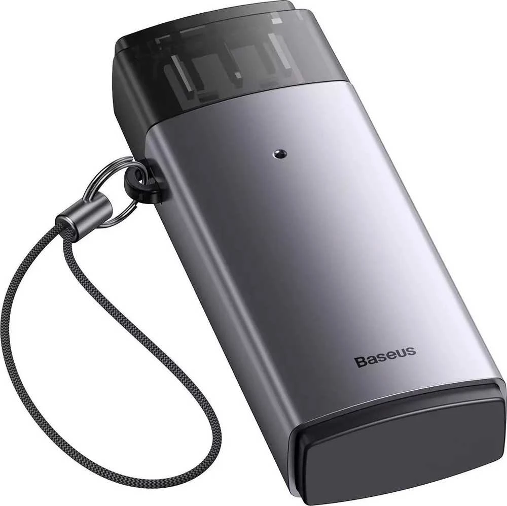 Baseus Lite serijos SD/TF atminties kortelių skaitytuvas, USB - pilkas