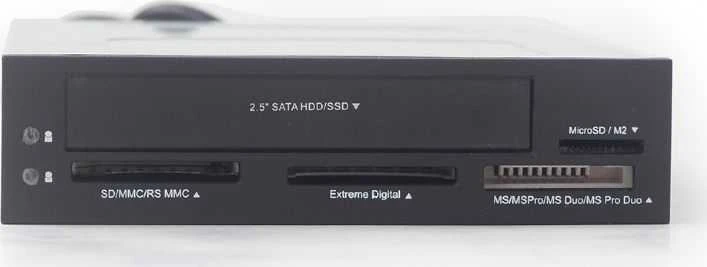 GEMBIRD FDI2-ALLIN1-03 USB vidinis kortelių skaitytuvas/rašytuvas su 2,5 SATA prievadu, juodas