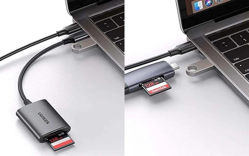USB-C kortelių skaitytuvas, UGREEN CM401 (pilka)