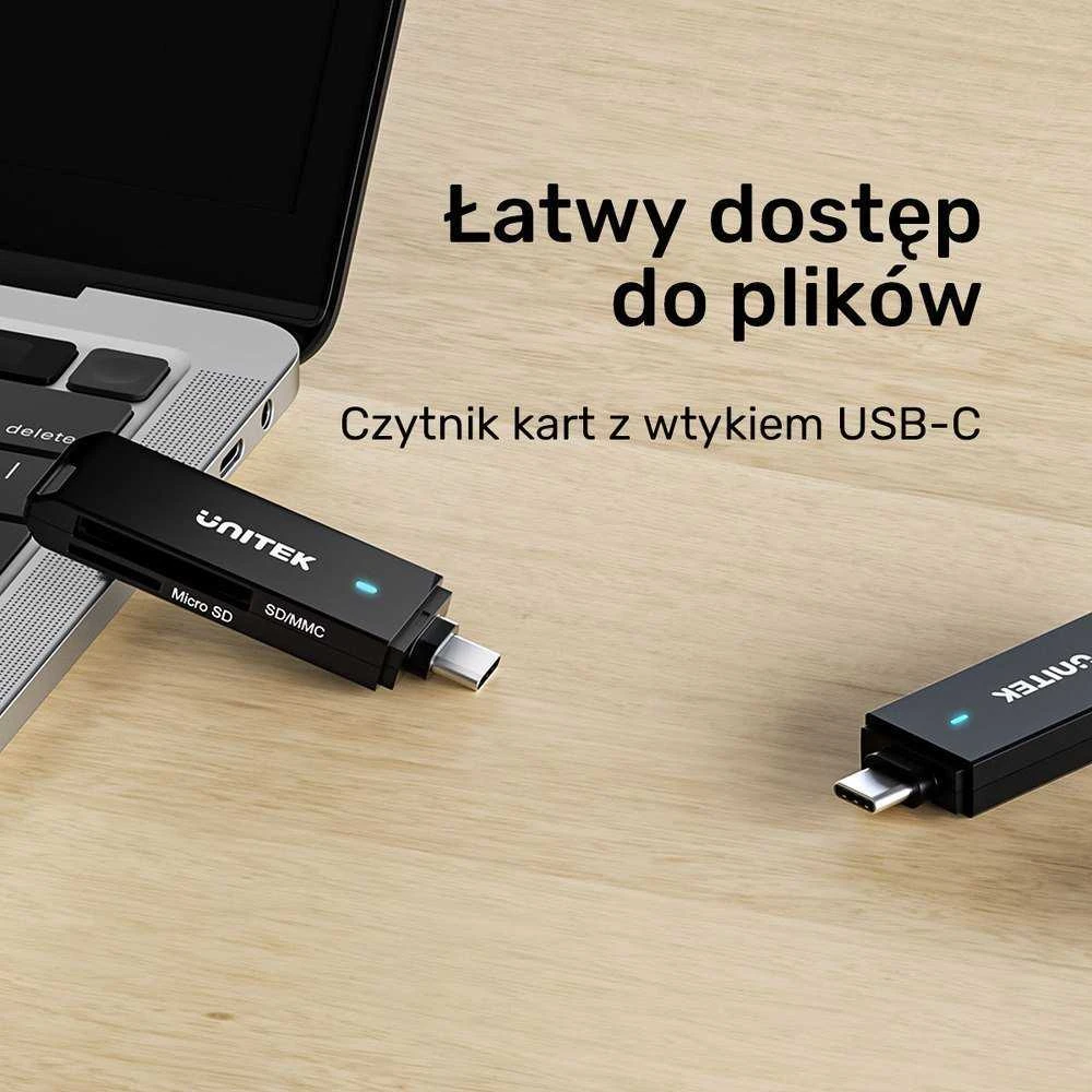 Unitek Skaitytuvas kart SD i Micro SD USB-C