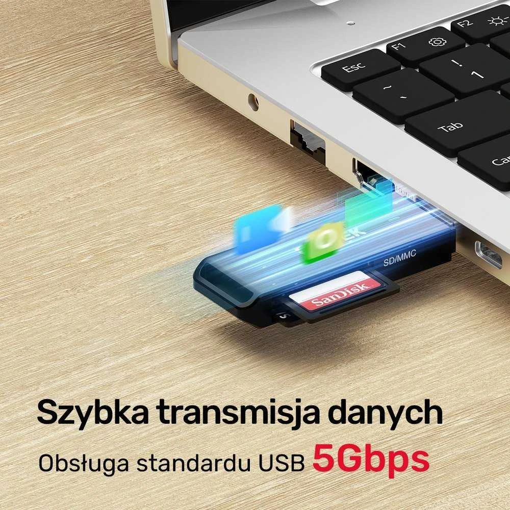 UNITEK Y-9327A kortelių skaitytuvas USB 3.2 Gen 1 (3.1 Gen 1) Type-A Juodas