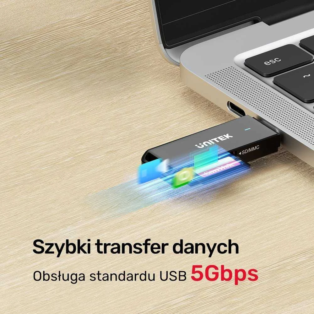 Unitek Skaitytuvas kart SD i Micro SD USB-C