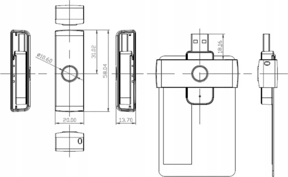 Skaitytuvas ACS ACS ACR39U-N1 lustinių kortelių skaitytuvas Vidinis USB USB 2.0 Baltas