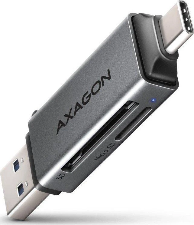 Axagon CRE-DAC išorinis, C tipo + A tipo 2 lizdų SD / Micro SD
