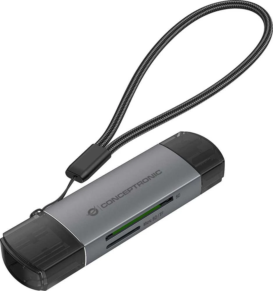 Skaitytuvas Conceptronic CONCEPTRONIC kortelių skaitytuvas USB-C/USB-A -> Micro SD/TF sw