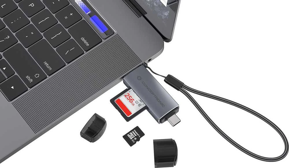 Conceptronic kortelių skaitytuvas su Micro SD kortele ir dirželiu