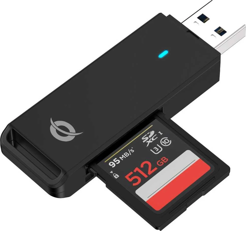 Skaitytuvas Conceptronic CONCEPTRONIC SD+MicroSD Card Reader USB 3.0 juodas