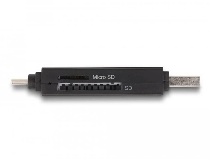 Delock kortelių skaitytuvas su dviguba USB jungtimi