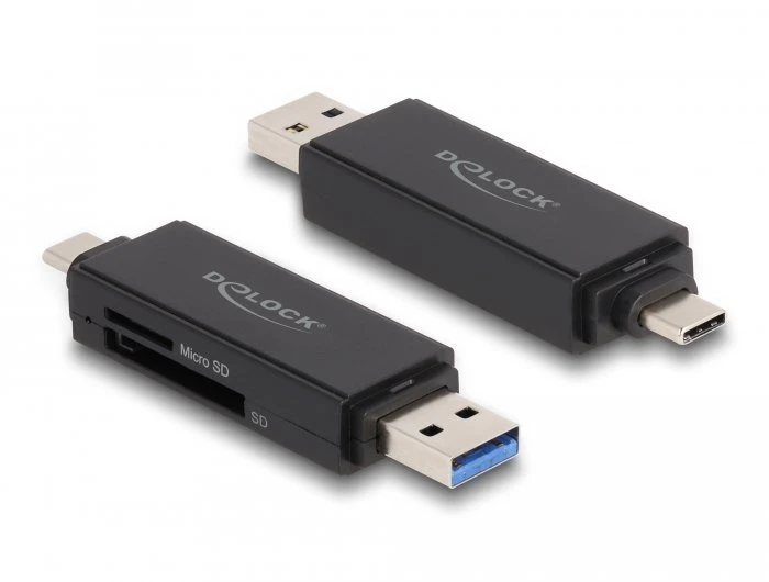 Delock kortelių skaitytuvas SuperSpeed USB 5 Gbps USB Type-C / Type-A