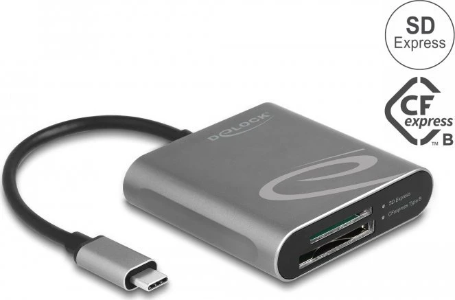 Skaitytuvas Delock Delock USB Type-C kortelių skaitytuvas skirtas SD Express ir CFexpress atminties kortelėms