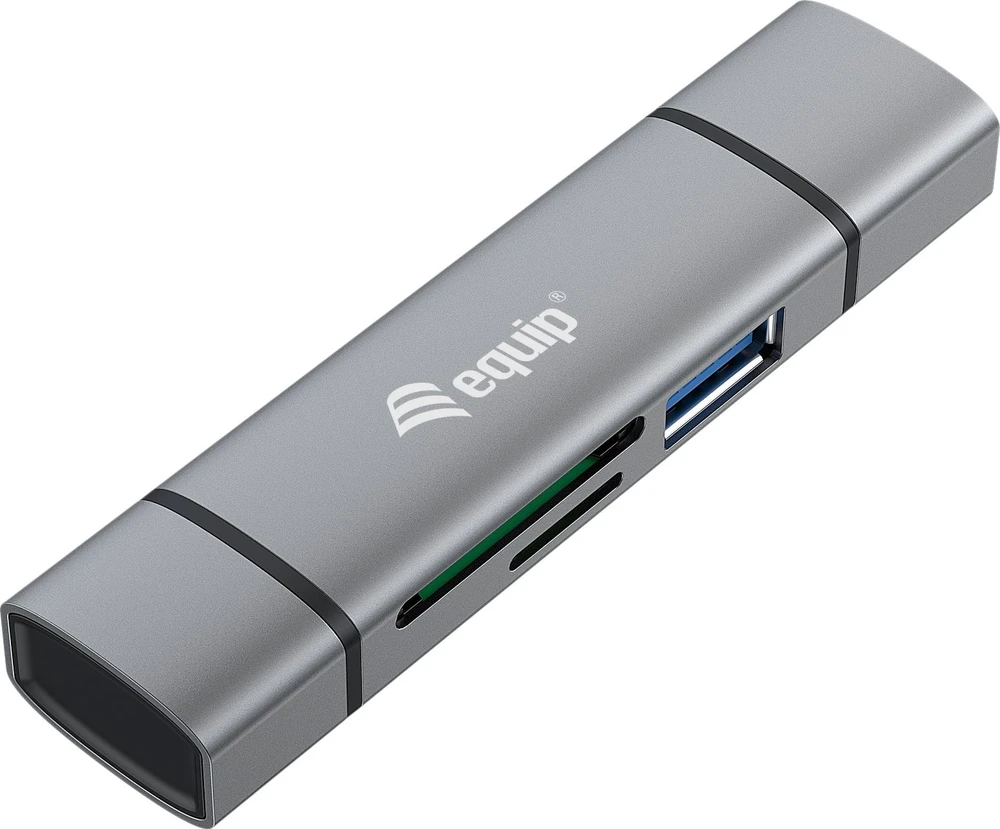 Skaitytuvas Equip Equip kortelių skaitytuvas USB 3.0+USB-C skirtas SD/MicroSD