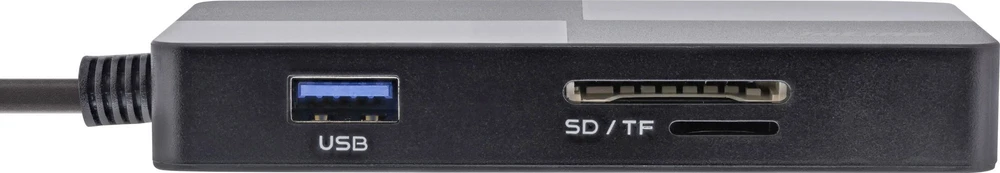 „Skaitytuvas InLine® USB 3.2 Multi Cardreader Hub“, SD/TF/MS/XD/CF, 3 prievadų USB-A, dvigubas