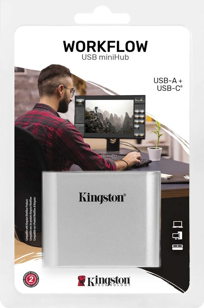 Skaitytuvas Kingston Workflow USB miniHub USB-C/A (WFS-USB)