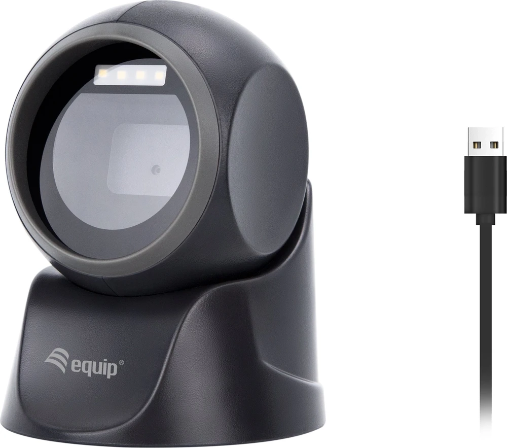 Equip 351027 brūkšninių kodų skaitytuvas Stacionarus brūkšninių kodų skaitytuvas 1D/2D LED Juoda