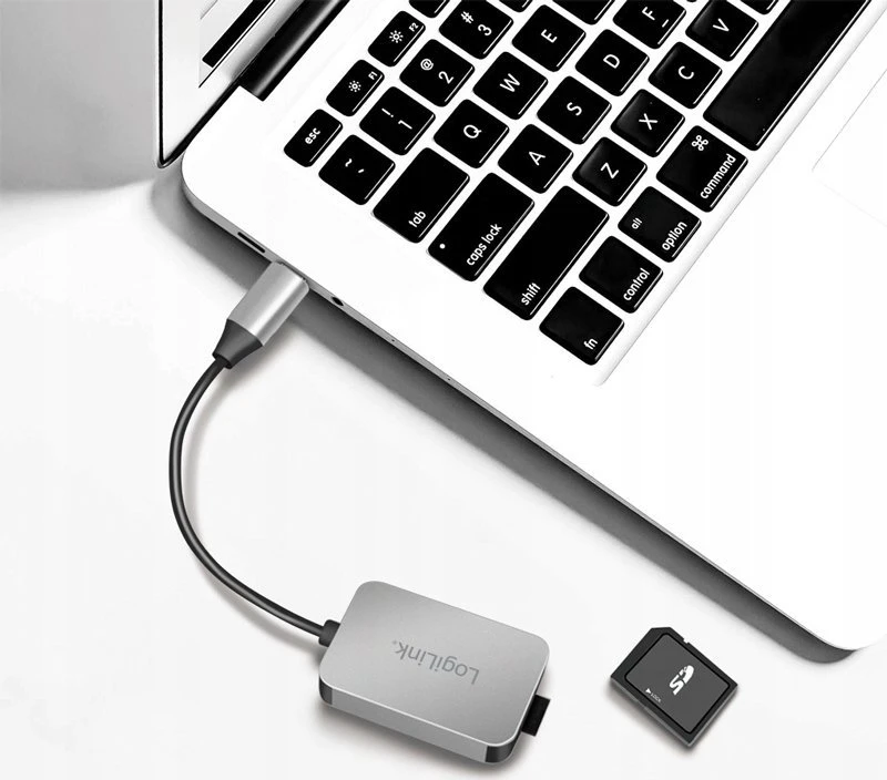 „LogiLink USB 3.0“ dviejų kortelių skaitytuvas, USB-C/SD/Micro SD, aliuminis