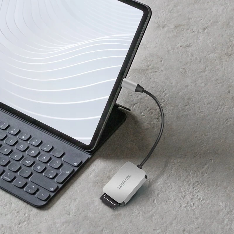 „LogiLink USB 3.0“ dviejų kortelių skaitytuvas, USB-C/SD/Micro SD, aliuminis